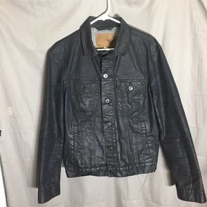 Dark Blue Classic Waxed Denim Jean Jacket